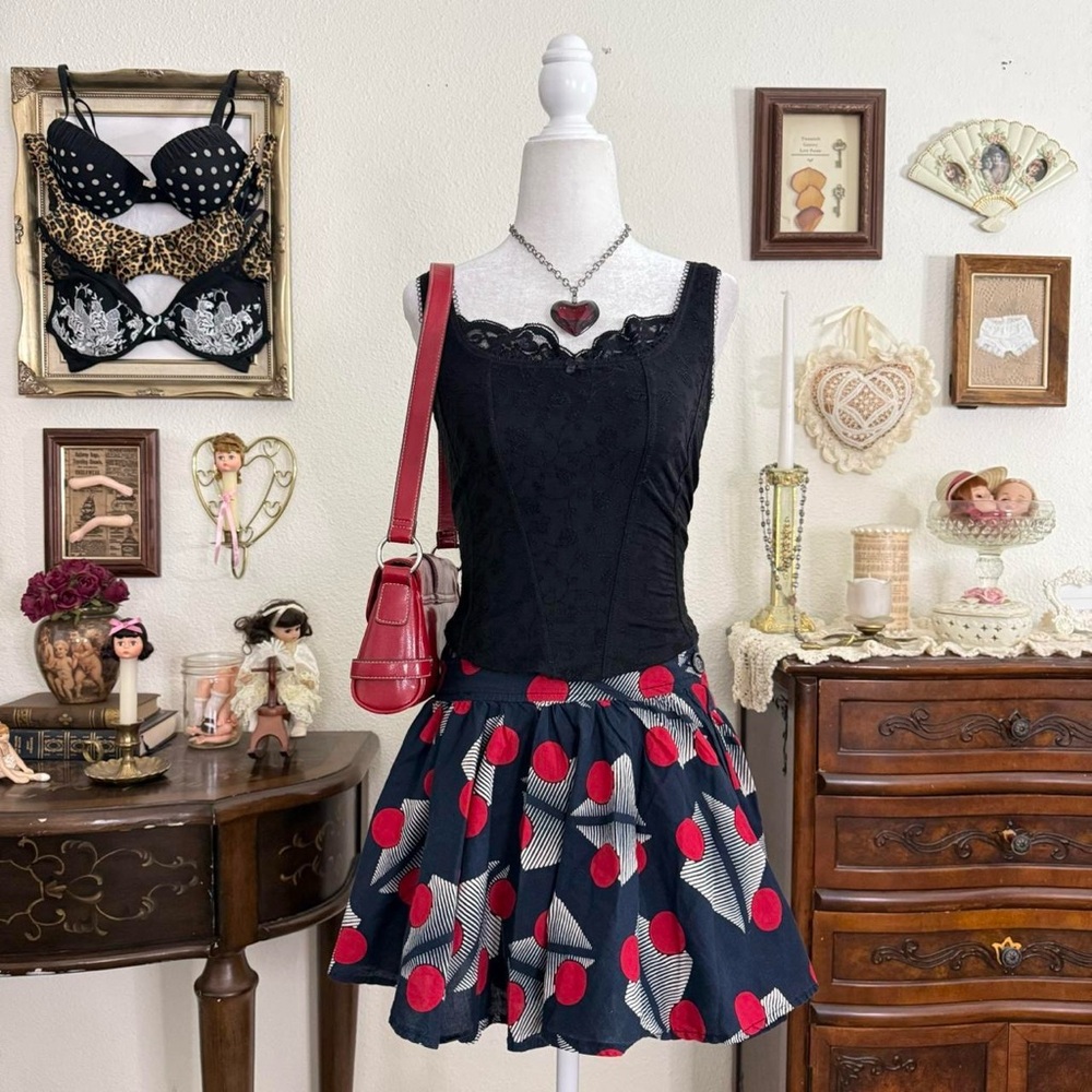 Y2k twee weird girl funny abstract‎ micro mini skirt